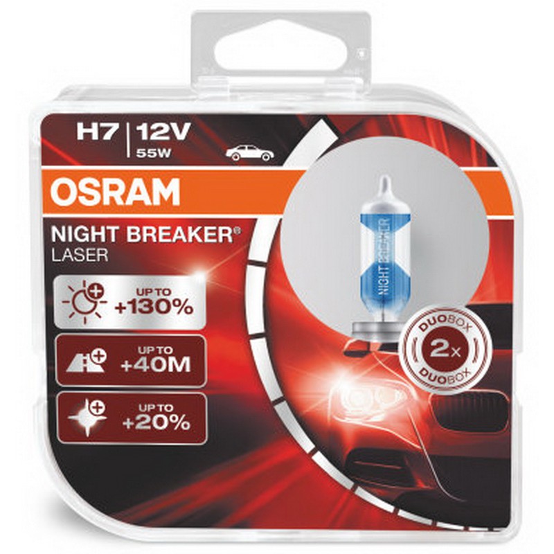 Лампы OSRAM NIGHT BREAKER LASER H7 +130% NBL-BOX
