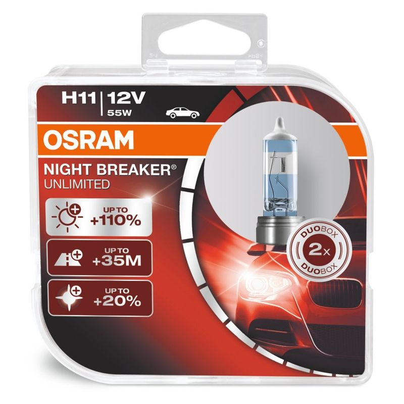 Лампы OSRAM NIGHT BREAKER LASER H11 164211NBU-HCB +110%