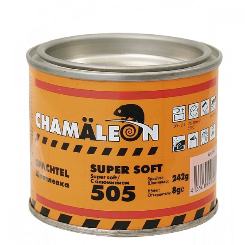 Шпатлевка Chameleon Super Soft универ мягкая полиэфирная (вкл. отвердитель) 0,25кг. 15052