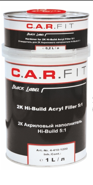 Акриловый грунт 2К высокозаполняющий 5:1 серый к-т 1000+200 ml CarFit